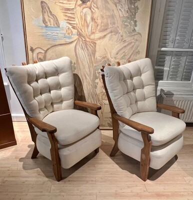 Guillerme et chambron pair of comfy lounge chairs