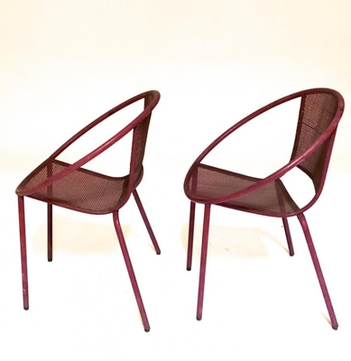Mathieu Mategot style charming pair of outdoor chairs