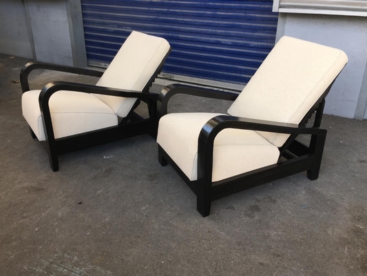 Pair of 50s Exceptional Leaning Comfy Lounge Chairs