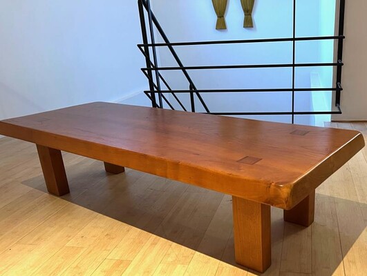 Pierre Chapo model T08 solid elm early coffee table