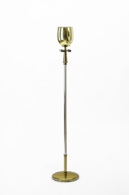 Stiffel Brass Greek Key Design Torchere Floor Lamp 