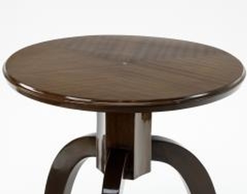 Style of Ruhlmann mahogany side table with a mother of pearl inse
