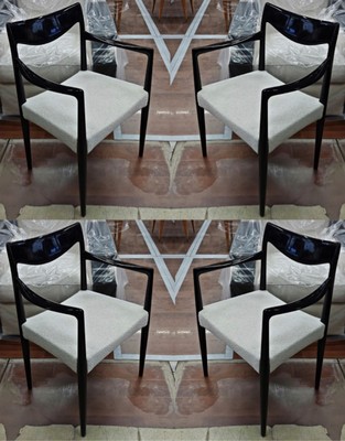 Swedish exceptional design set of 4 arm chairs