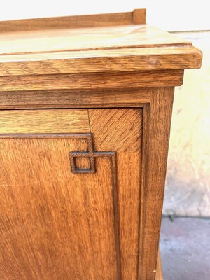 Swedish refinement oak neo classical forties 2 doors cabinet