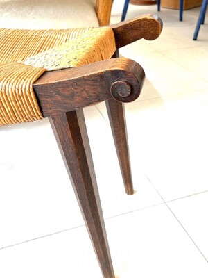 victor courtray rarest oak & rush stool