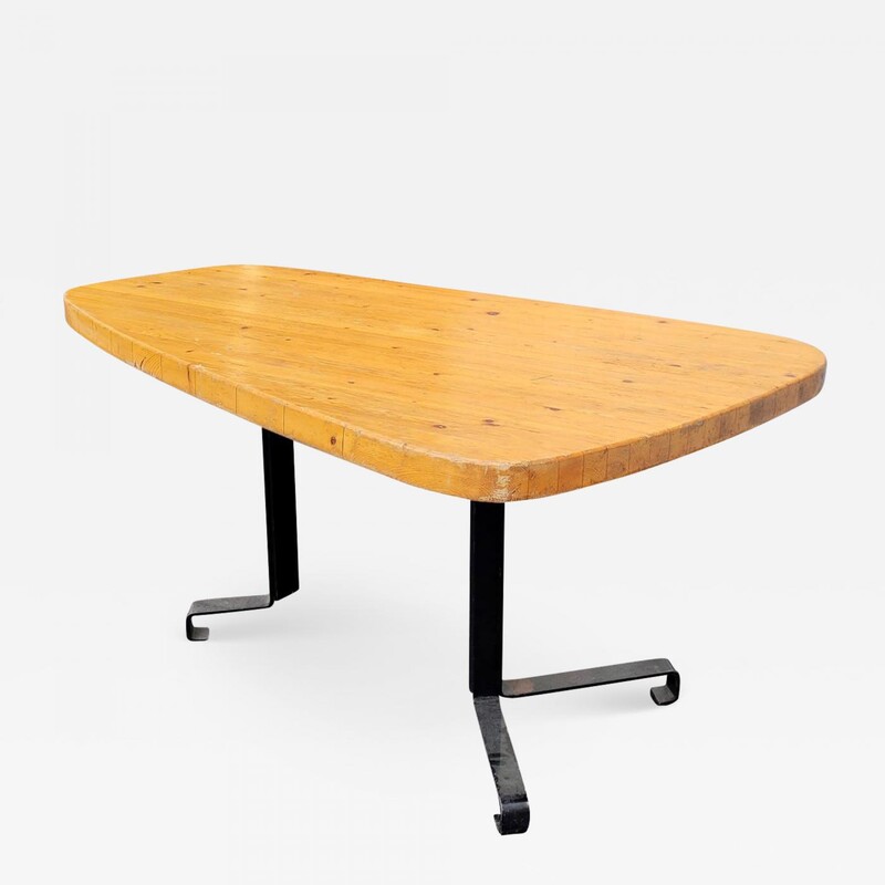 Les Arcs Charlotte Perriand Pine Forme Libre Dining Table - L