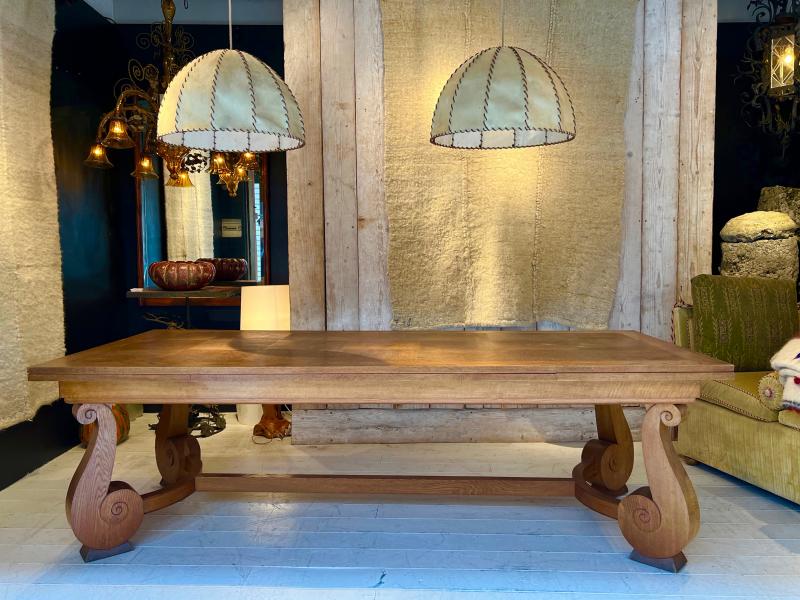 Jean Charles Moreux dinning table with 2 side leaves