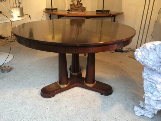 Jean Royère genuine Dinning Table with Tri-Pedestal Base