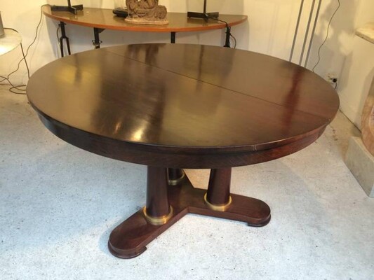 Jean Royère genuine Dinning Table with Tri-Pedestal Base