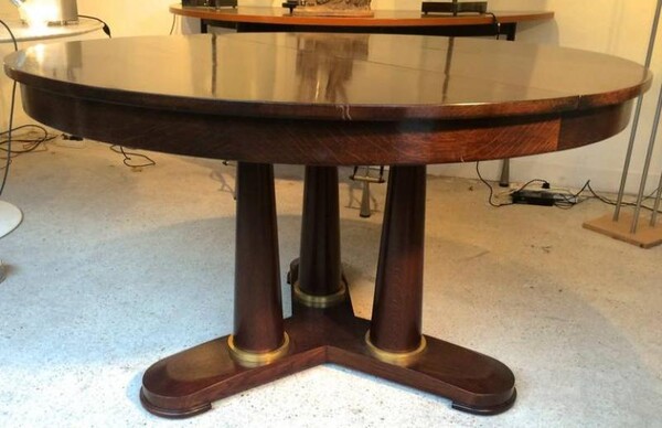 Jean Royère genuine Dinning Table with Tri-Pedestal Base