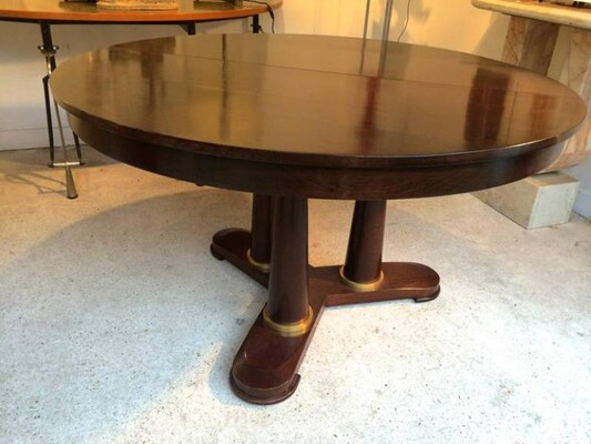 Jean Royère genuine Dinning Table with Tri-Pedestal Base