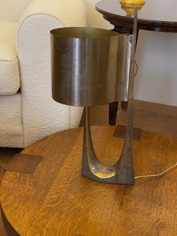 Maison Charles rarest stamped gold bronze lamp