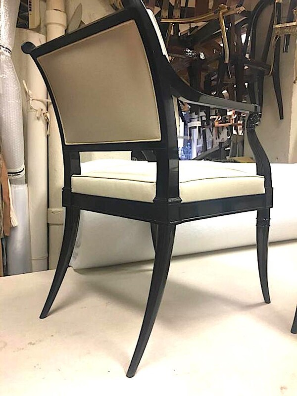 Maison Jansen Chicest Black Neoclassic Pair of Armchairs