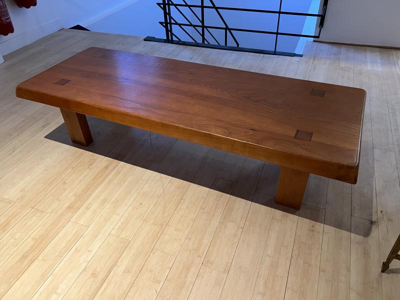 Pierre Chapo model T08 solid elm early coffee table