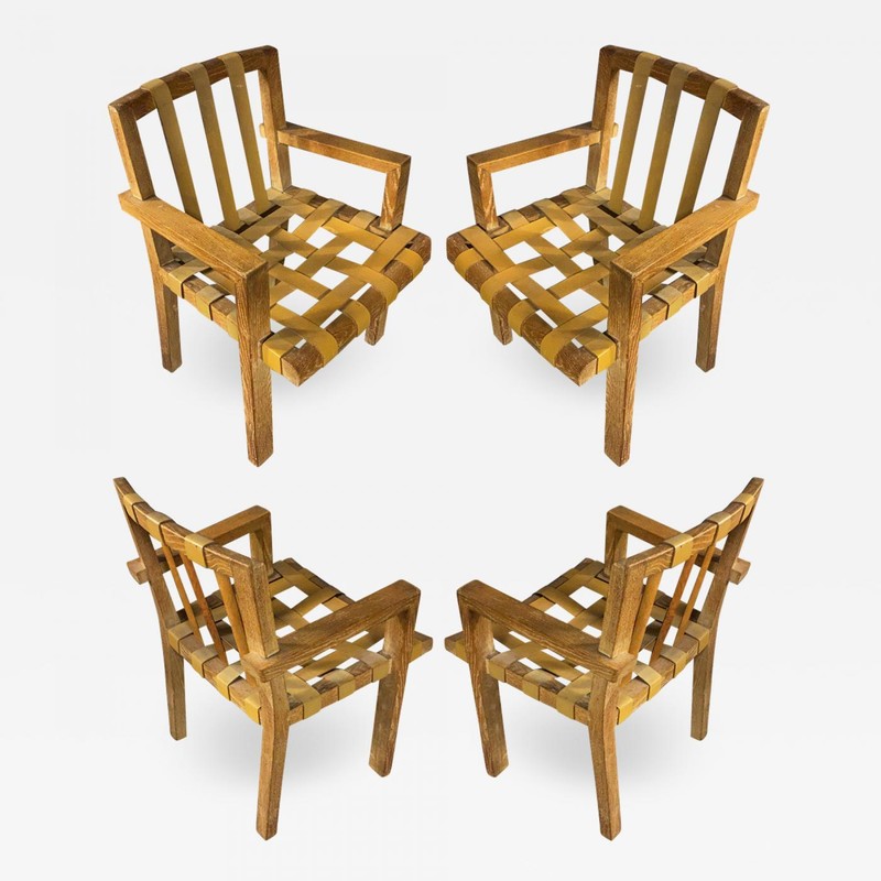 Suzanne Guiguichon rdocumented set of 8 ceruse dinning chairs