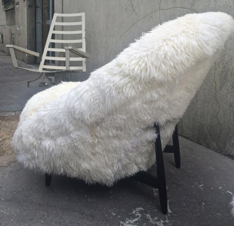 Theo Ruth for Artifort 1950s Chairs Covered in Sheep Fur